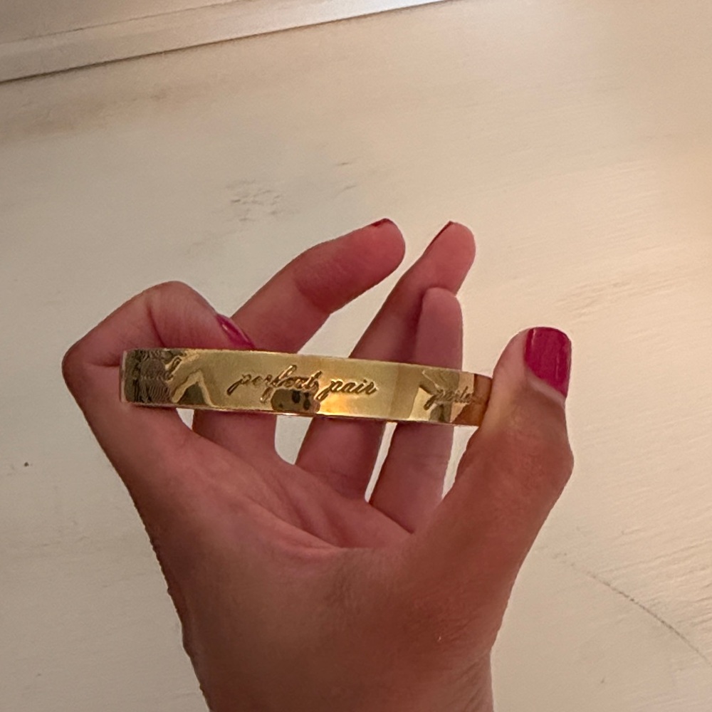 kate spade Gold Engraved Script Bangle Bracelet